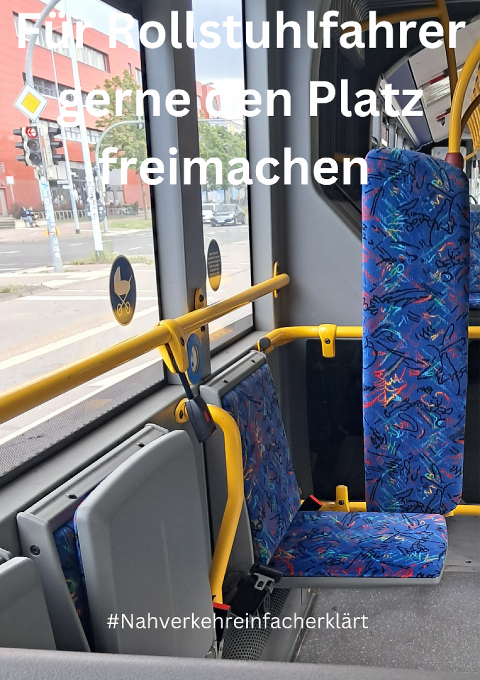 Bitte bleiben Sie auf Rollatoren nicht sitzen, nutzen Sie die  Sitzplätze!